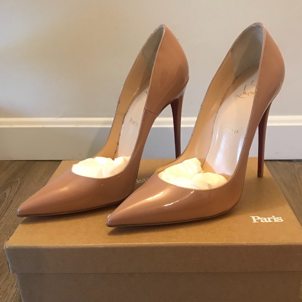 Christian Louboutin So Kate 120MM Nude Patent.